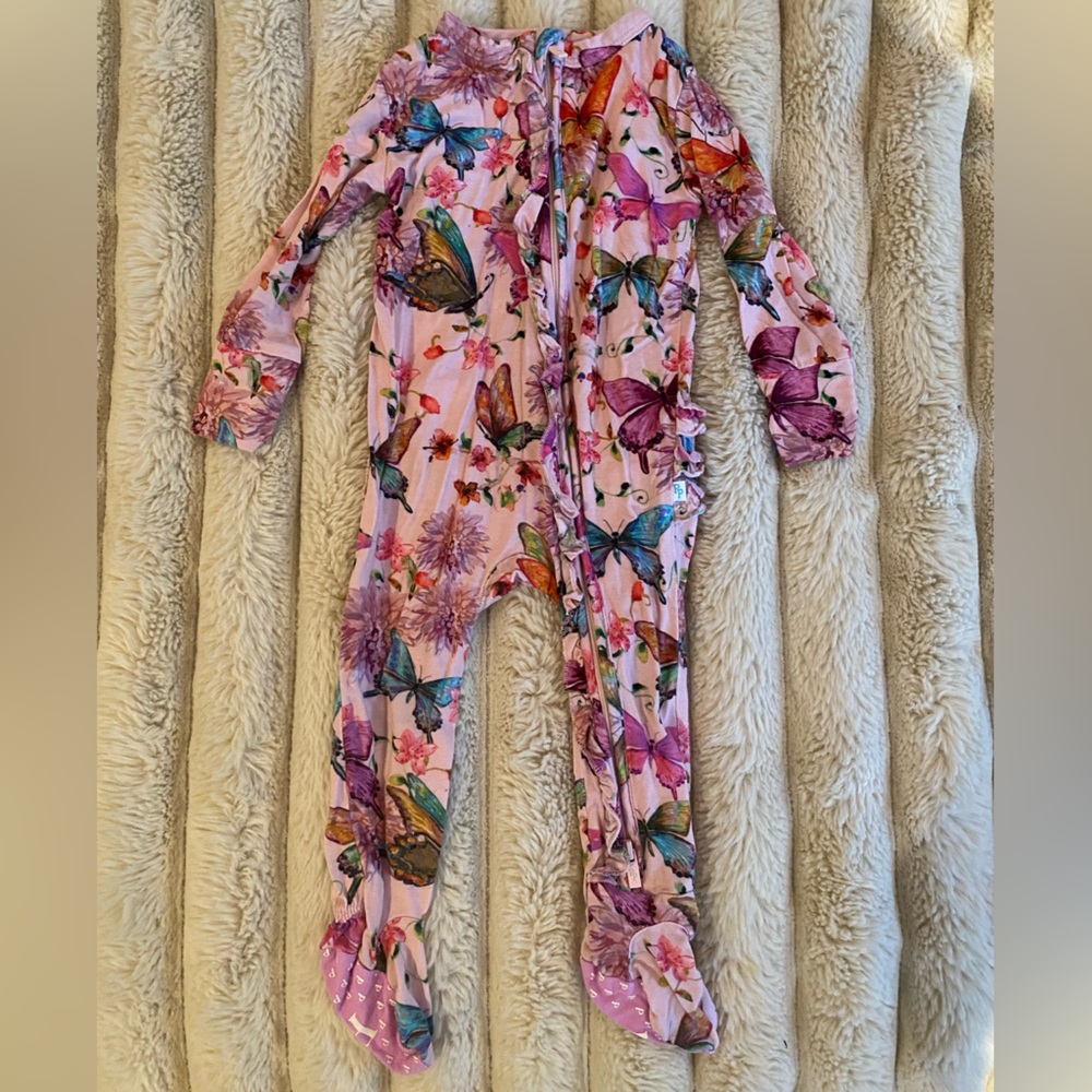 Posh Peanut Floral Butterfly Print Jumpsuit